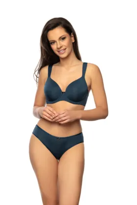 VIANIA Jessy – Bügel-BH mit gemoldeten Cups und passendem Slip in Farbe Petrol.